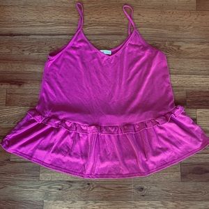 Spaghetti Strap Cropped Ruffle Blouse